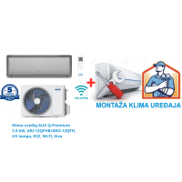 Klima uređaj AUX Q-Premium 3.5 kW, ARI-12QFHB/ARO-12QFH, UV lampa, R32, Wi-Fi, Siva SA MONTAŽOM 